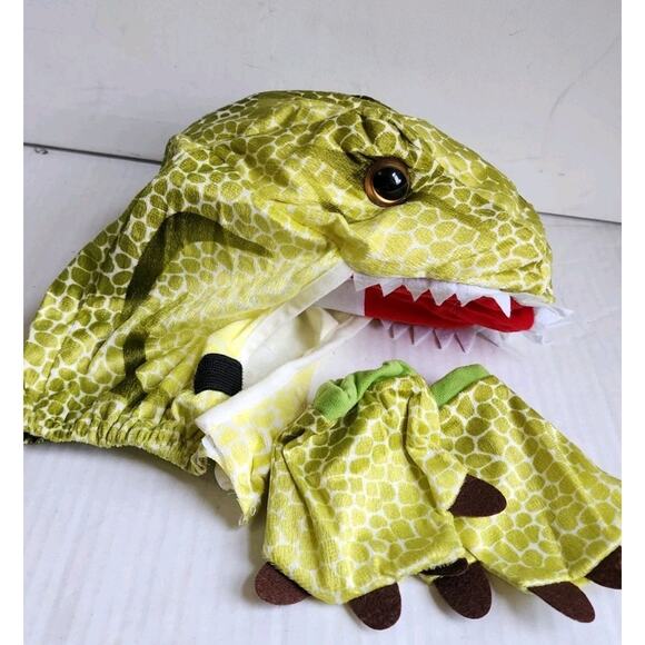 T-Rex Costume Toddler 2T/4T Kids Dinosaur Halloween Green Yellow Jumpsuit - Picture 10 of 16